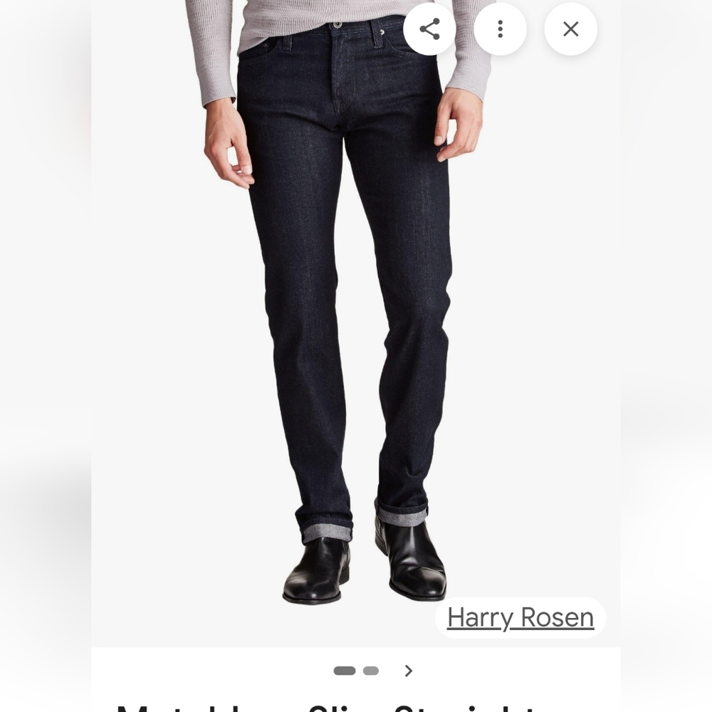 AG Adriano Goldschmied Men's Indigo Slim Straight Jeans